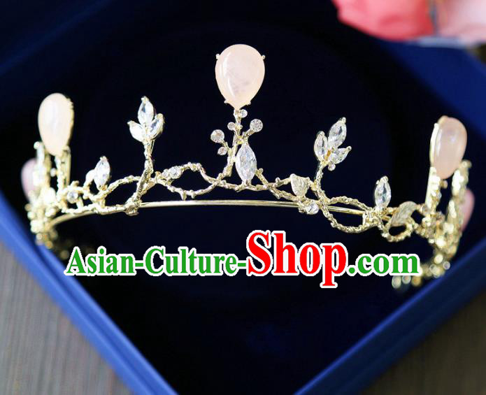 Top Grade Wedding Bride Hair Accessories Princess Hair Clasp Golden Royal Crown for Women