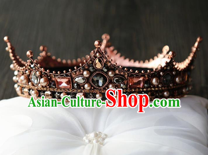 Top Grade Wedding Bride Hair Accessories Baroque Palace Queen Royal Crown for Women