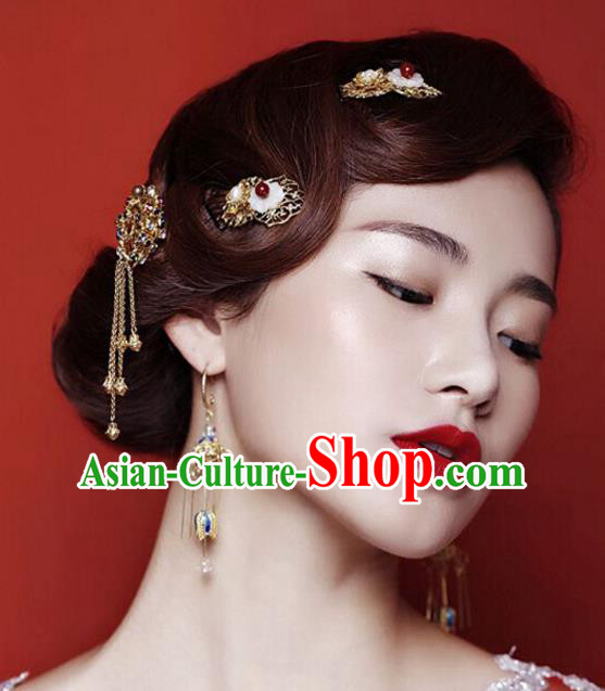 Top Grade Chinese Wedding Hair Accessories Ancient Bride Hairpins Complete Set for Women