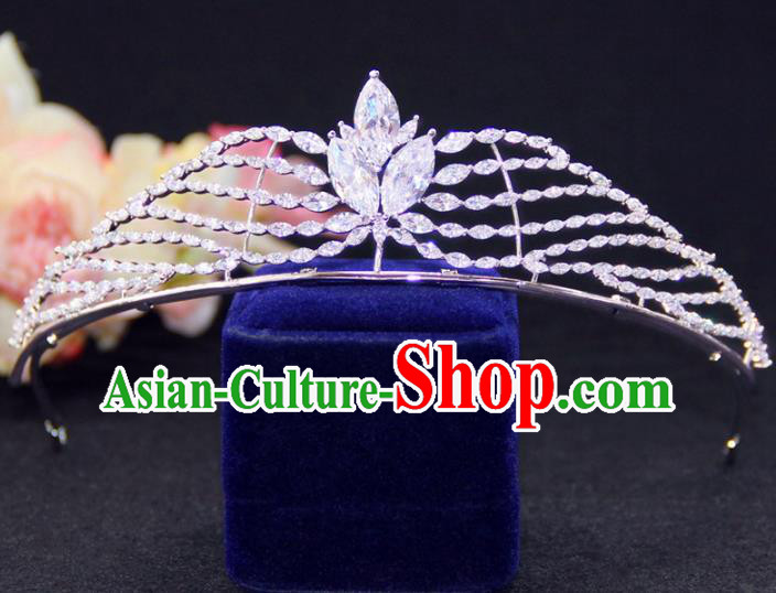 Top Grade Wedding Bride Hair Accessories Baroque Queen Crystal Royal Crown for Women
