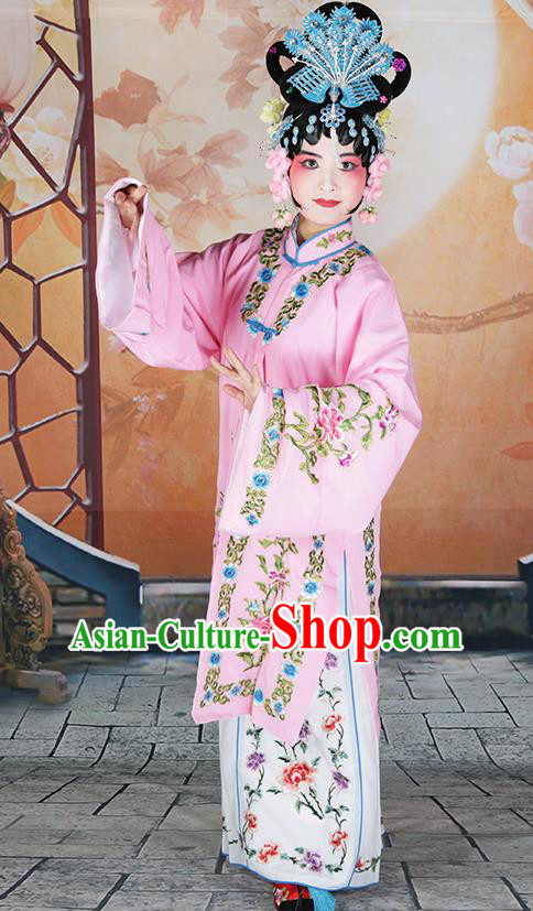 Professional Chinese Beijing Opera Costumes Ancient Huangmei Opera Actress Pink Clothing for Adults