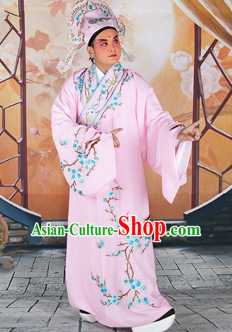 Professional Chinese Peking Opera Niche Costume Traditional Peking Opera Plum Blossom Pink Robe and Hat for Adults