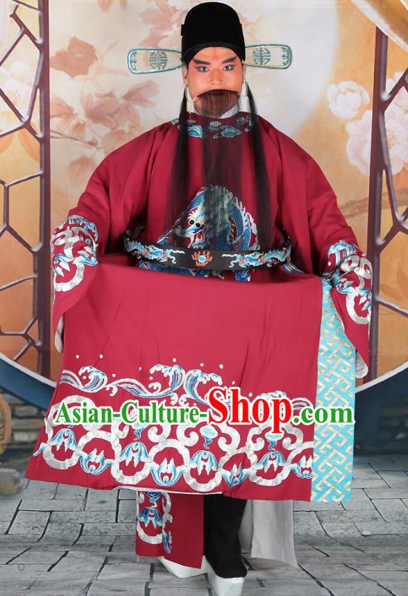 Traditional China Beijing Opera Costume Gifted Scholar Embroidered Robe and Hat Ancient Chinese Peking Opera Embroidery Clothing