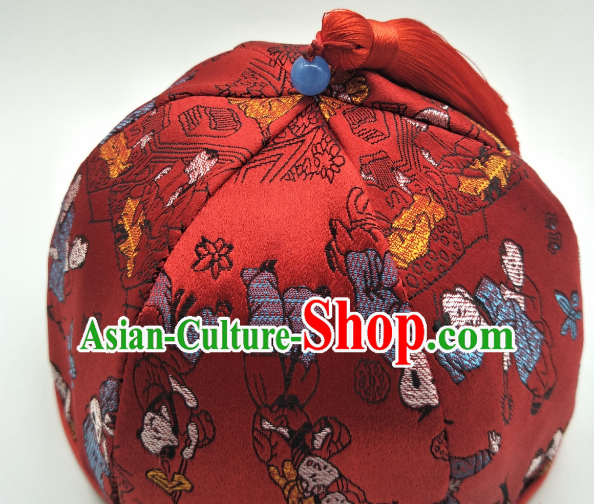 Chinese Classical Handmade Hat Birthday Hat for Kids Children Hats Ceremonial Hat for Boys Infants
