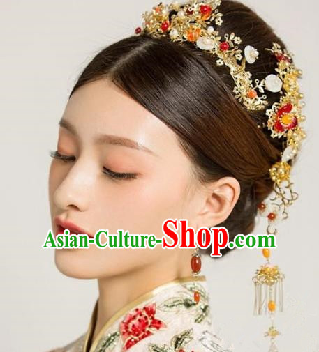 Chinese Handmade Wedding Hair Accessories Ancient Hair Clasp Hairpins Complete Set for Women
