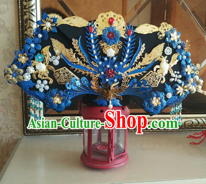 Chinese Ancient Handmade Qing Dynasty Manchu Queen Phoenix Coronet Hairpins Hair Accessories Complete Set for Women
