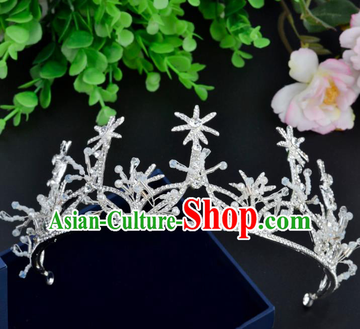 Handmade Baroque Bride Zircon Royal Crown Wedding Hair Jewelry Accessories for Women