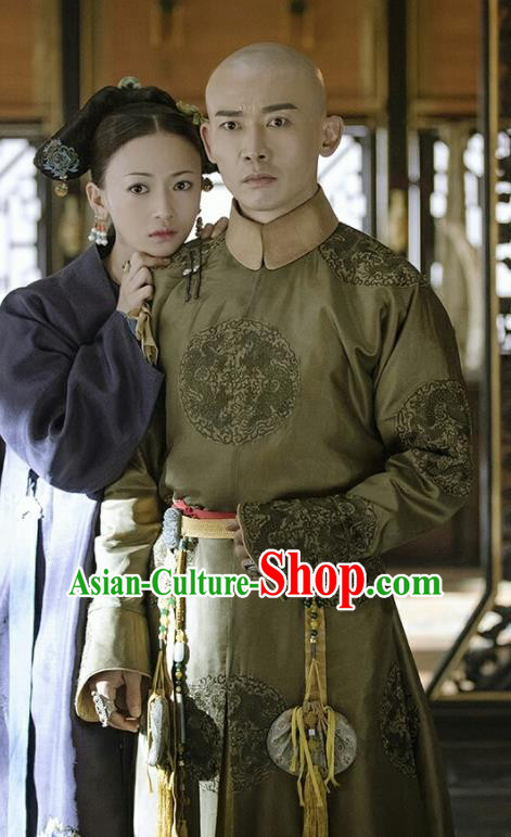 Story of Yanxi Palace Ancient Chinese Qing Dynasty Emperor Qianlong Embroidered Costumes for Men
