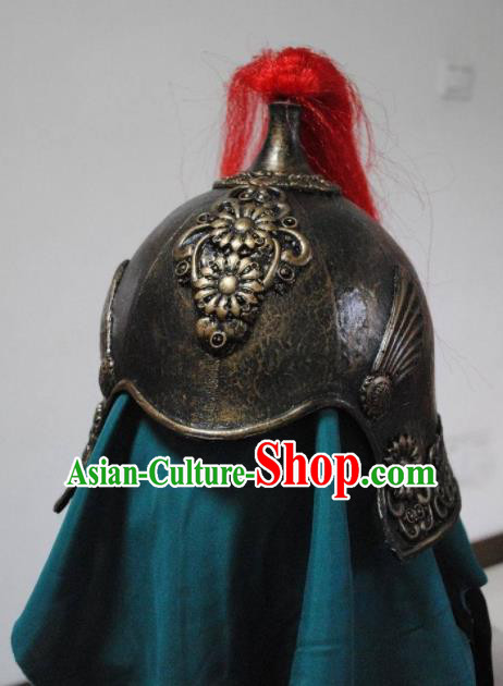 Ancient Cosplay Chinese Three Kingdoms Period General Iron Helmet Hat for Men