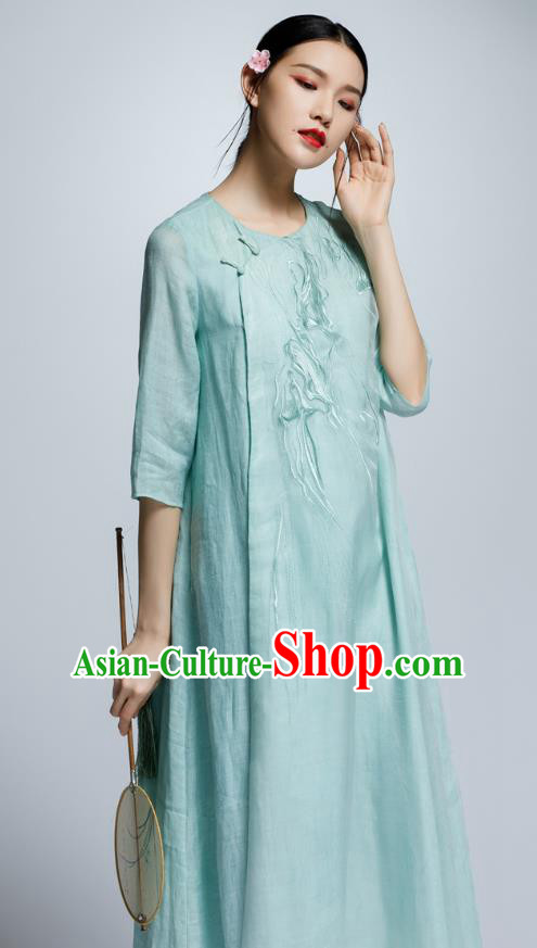 Traditional Ancient Chinese Young Women Cheongsam Dress Republic of China Tangsuit Stand Collar Blouse Dress Tang Suit Clothing