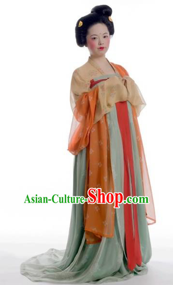 Chinese Tang Dynasty Maidenform Hanfu Dress Ancient Palace Lady Embroidered Costumes for Women