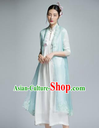 Traditional Ancient Chinese Young Women Cheongsam Dress Republic of China Tangsuit Stand Collar Blouse Dress Tang Suit Clothing