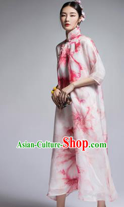 Traditional Ancient Chinese Young Women Cheongsam Dress Republic of China Tangsuit Stand Collar Blouse Dress Tang Suit Clothing