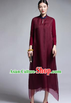 Traditional Ancient Chinese Young Women Cheongsam Dress Republic of China Tangsuit Stand Collar Blouse Dress Tang Suit Clothing