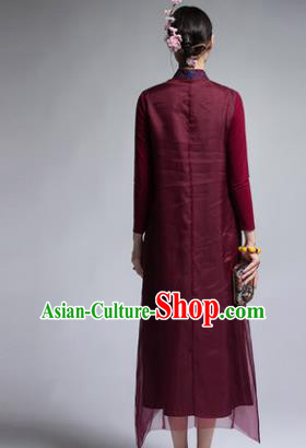 Traditional Ancient Chinese Young Women Cheongsam Dress Republic of China Tangsuit Stand Collar Blouse Dress Tang Suit Clothing