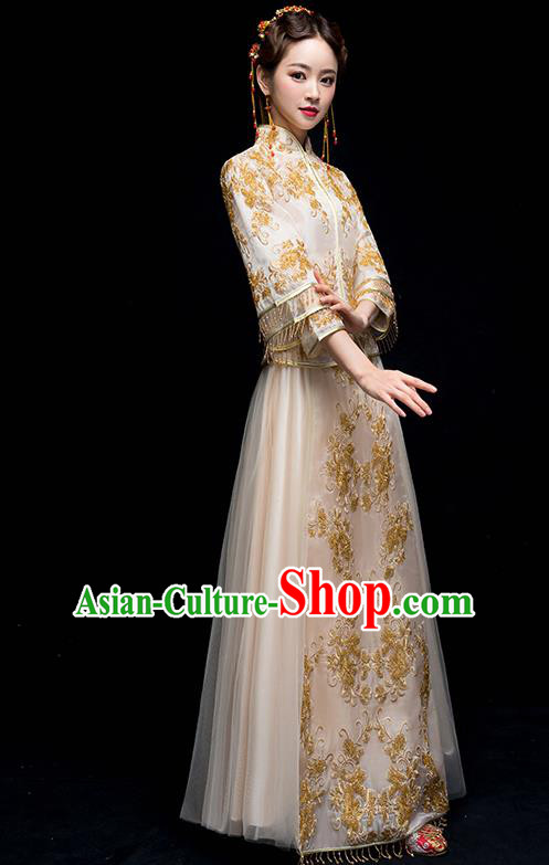 Traditional Chinese Wedding Costumes Traditional Xiuhe Suits Ancient Chinese bridal Full Dress