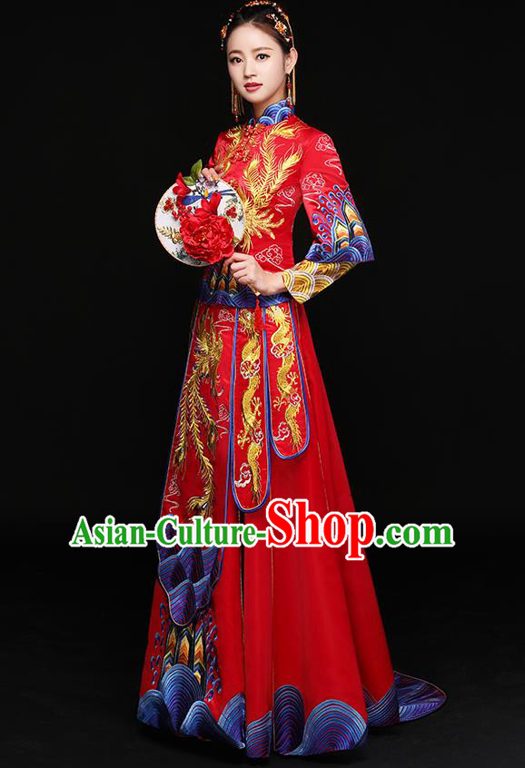 Traditional Chinese Wedding Costumes Traditional Xiuhe Suits Ancient Chinese bridal Full Dress