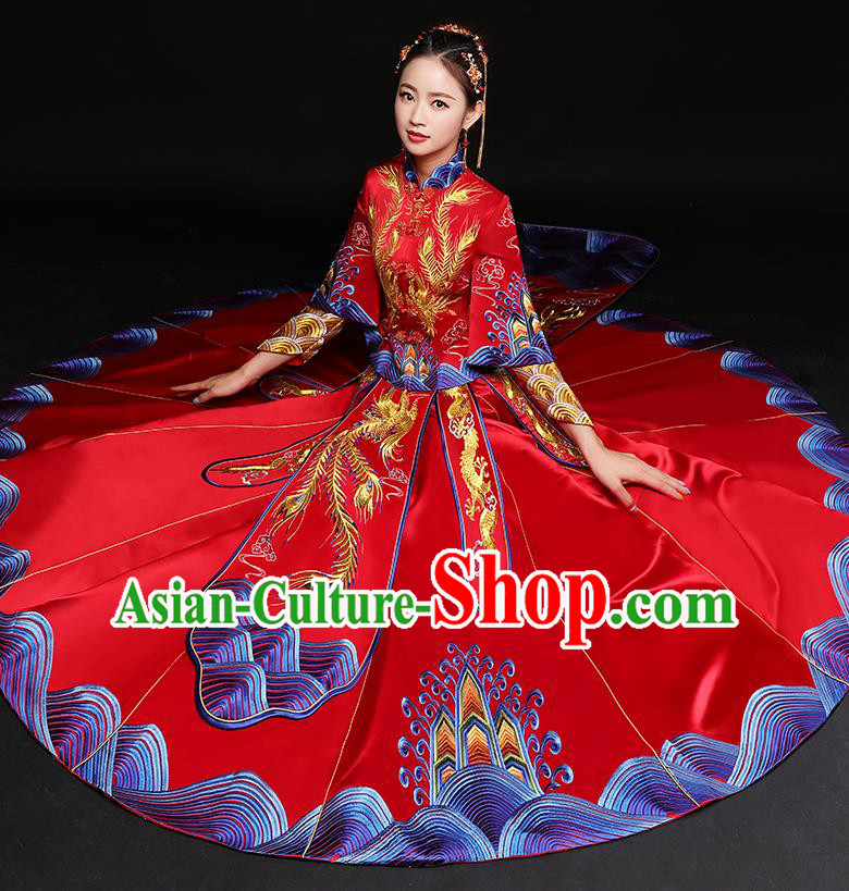 Traditional Chinese Wedding Costumes Traditional Xiuhe Suits Ancient Chinese bridal Full Dress