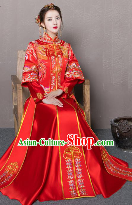 Traditional Chinese Wedding Costumes Traditional Xiuhe Suits Ancient Chinese bridal Full Dress