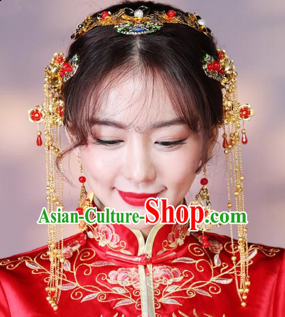 Chinese Traditional Wedding Hair Accessories Bride Hairpins Complete Set for Women