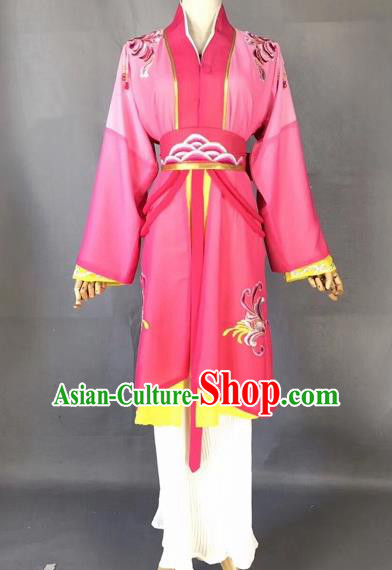 Chinese Traditional Beijing Opera Maidservant Rosy Dress Peking Opera Diva Costumes for Adults