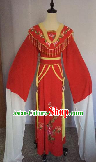 Chinese Traditional Beijing Opera Nobility Lady Red Dress Peking Opera Diva Costumes for Adults