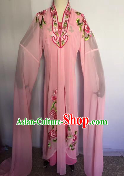 Chinese Traditional Peking Opera Palace Lady Pink Dress Beijing Opera Diva Costumes for Adults