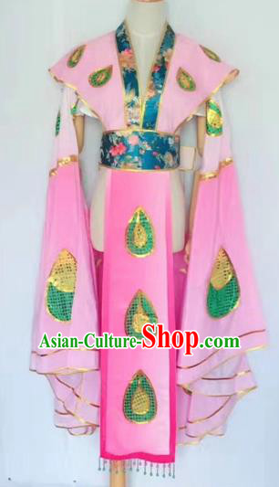 Chinese Peking Opera Butterfly Lovers Pink Dress Traditional Beijing Opera Young Lady Embroidered Costumes for Adults