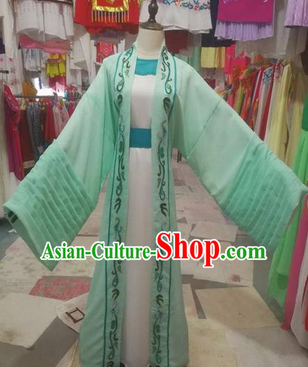 Chinese Traditional Beijing Opera Scholar Green Clothing Peking Opera Niche Robe for Adults