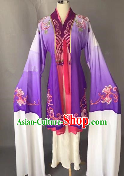 Chinese Ancient Peking Opera Palace Lady Purple Dress Traditional Beijing Opera Diva Costumes for Adults
