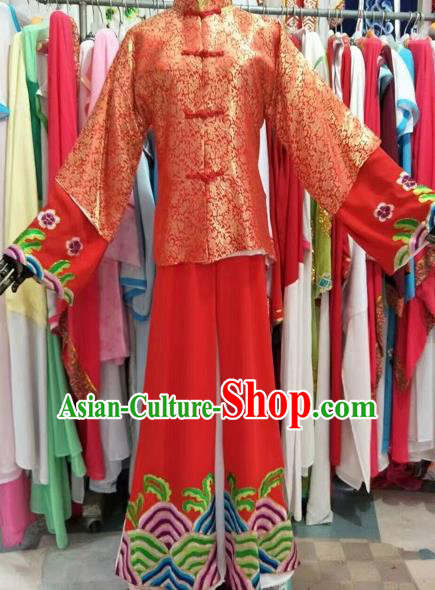 Chinese Traditional Beijing Opera Bridegroom Red Costume Peking Opera Niche Clothing for Adults