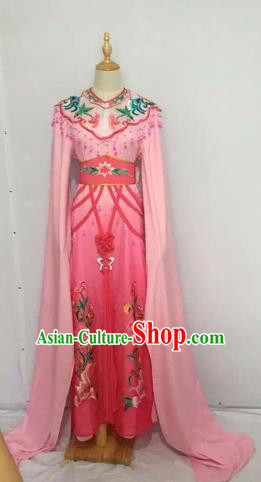Traditional Chinese Peking Opera Rich Lady Costume Beijing Opera Diva Fairy Pink Dress for Adults