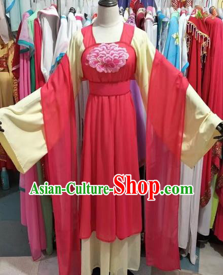 Chinese Traditional Peking Opera Diva Embroidered Dress Ancient Court Maid Costume for Adults