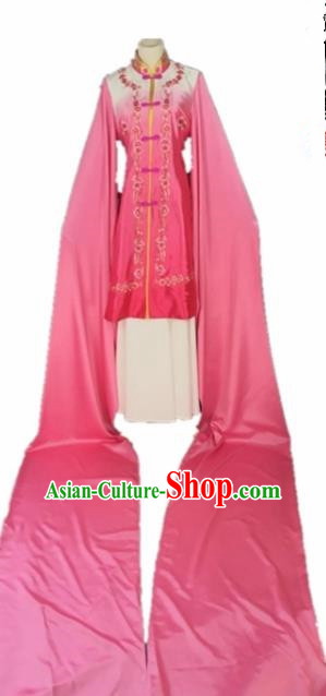 Chinese Traditional Beijing Opera Actress Pink Water Sleeve Dress Ancient Princess Costume for Adults