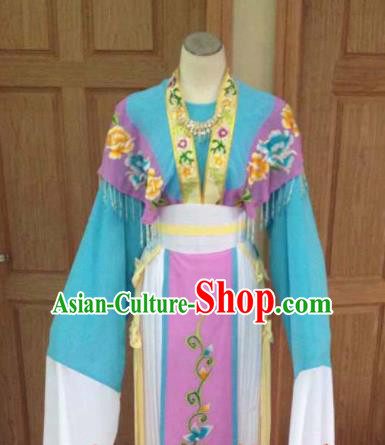 Chinese Ancient Fairy Blue Hanfu Dress Traditional Beijing Opera Actress Costume for Adults