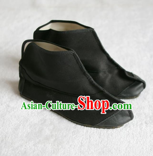 Chinese Traditional Beijing Opera Shoes Beijing Opera Takefu Black Boots for Men