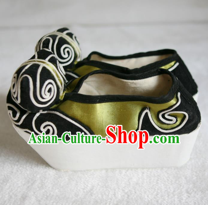 Chinese Traditional Beijing Opera Niche Green Shoes Beijing Opera Cloth Shoes for Men