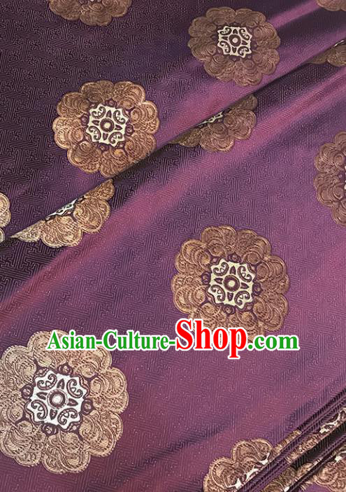 Asian Purple Brocade Chinese Traditional Pattern Fabric Silk Fabric Chinese Fabric Material