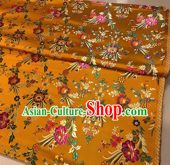 Asian Golden Brocade Chinese Traditional Begonia Pattern Fabric Silk Fabric Chinese Fabric Material