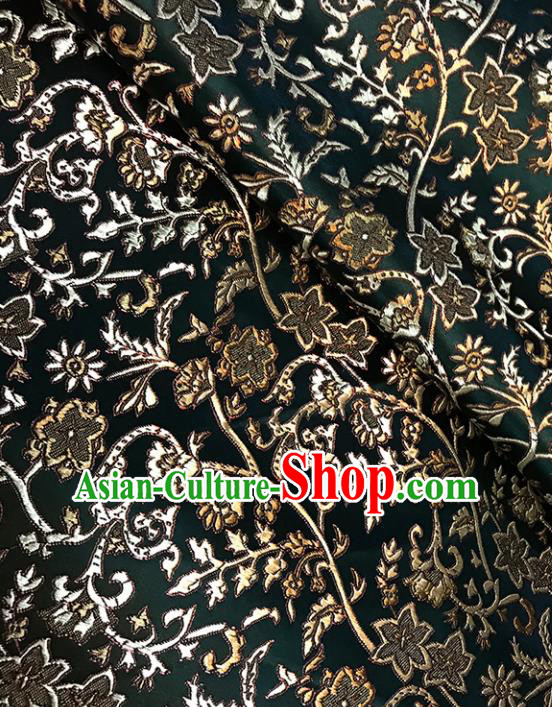 Asian Chinese Traditional Pattern Atrovirens Brocade Fabric Silk Fabric Chinese Fabric Material