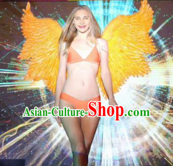 Stage Performance Brazilian Carnival Yellow Feather Wings Miami Deluxe Wings for Women