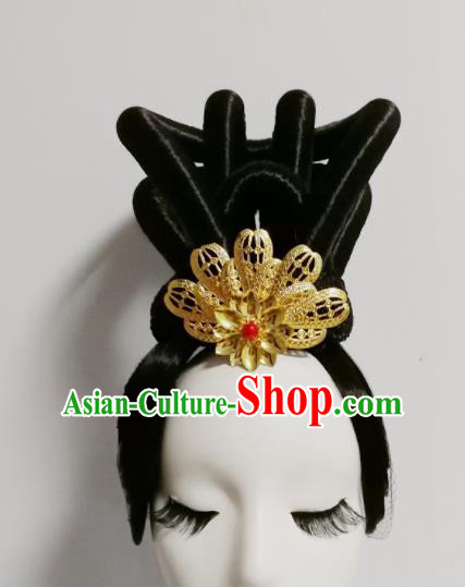 Chinese Traditional Classical Dance Folk Dance Wig and Hair Accessories for Women