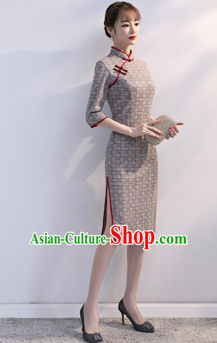 Traditional Ancient Chinese Young Women Cheongsam Dress Republic of China Tangsuit Stand Collar Blouse Dress Tang Suit Clothing