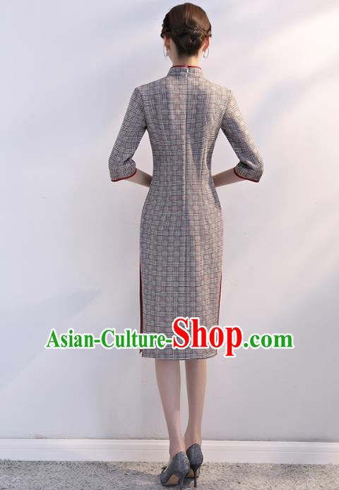 Traditional Ancient Chinese Young Women Cheongsam Dress Republic of China Tangsuit Stand Collar Blouse Dress Tang Suit Clothing