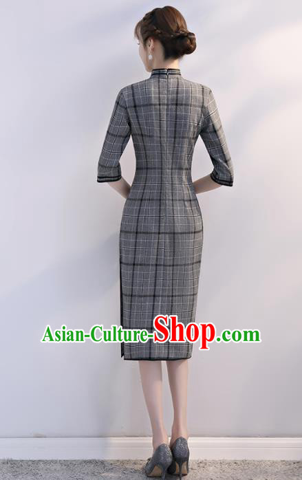 Traditional Ancient Chinese Young Women Cheongsam Dress Republic of China Tangsuit Stand Collar Blouse Dress Tang Suit Clothing