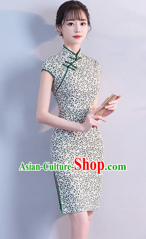 Traditional Ancient Chinese Young Women Cheongsam Dress Republic of China Tangsuit Stand Collar Blouse Dress Tang Suit Clothing