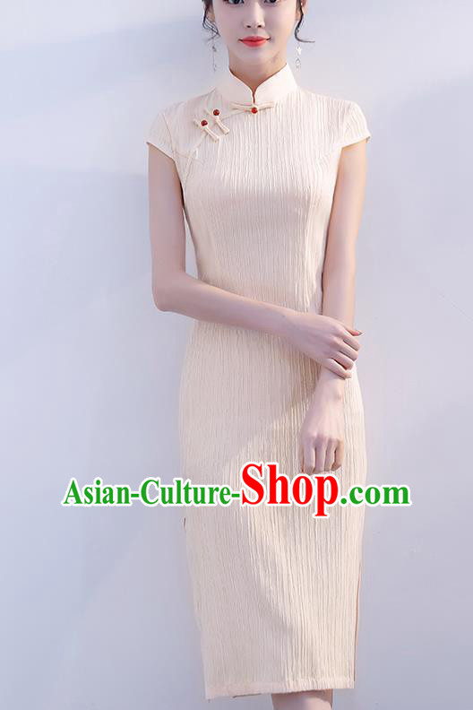 Traditional Ancient Chinese Young Women Cheongsam Dress Republic of China Tangsuit Stand Collar Blouse Dress Tang Suit Clothing