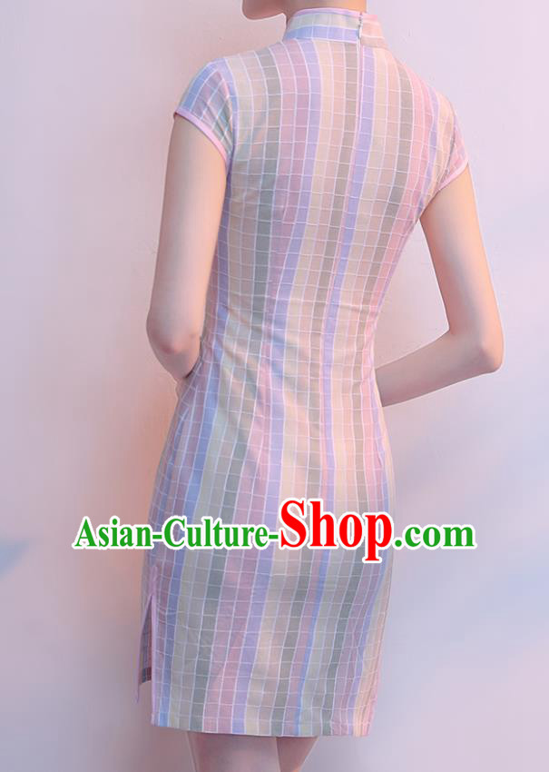 Traditional Ancient Chinese Young Women Cheongsam Dress Republic of China Tangsuit Stand Collar Blouse Dress Tang Suit Clothing