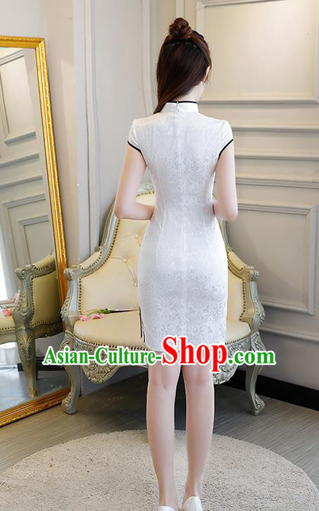 Traditional Ancient Chinese Young Women Cheongsam Dress Republic of China Tangsuit Stand Collar Blouse Dress Tang Suit Clothing