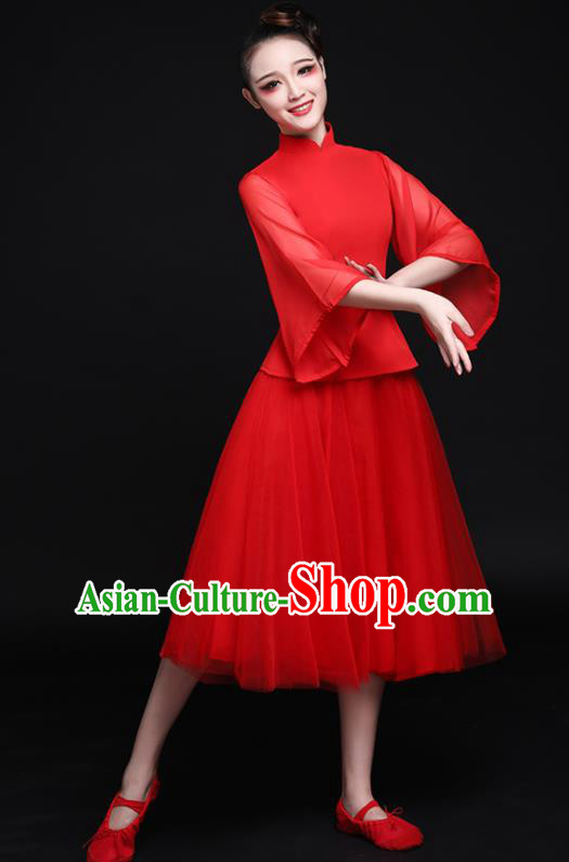 Traditional Chinese Fan Dance Folk Dance Costume Classical Yangko Dance Classical Dance Dress